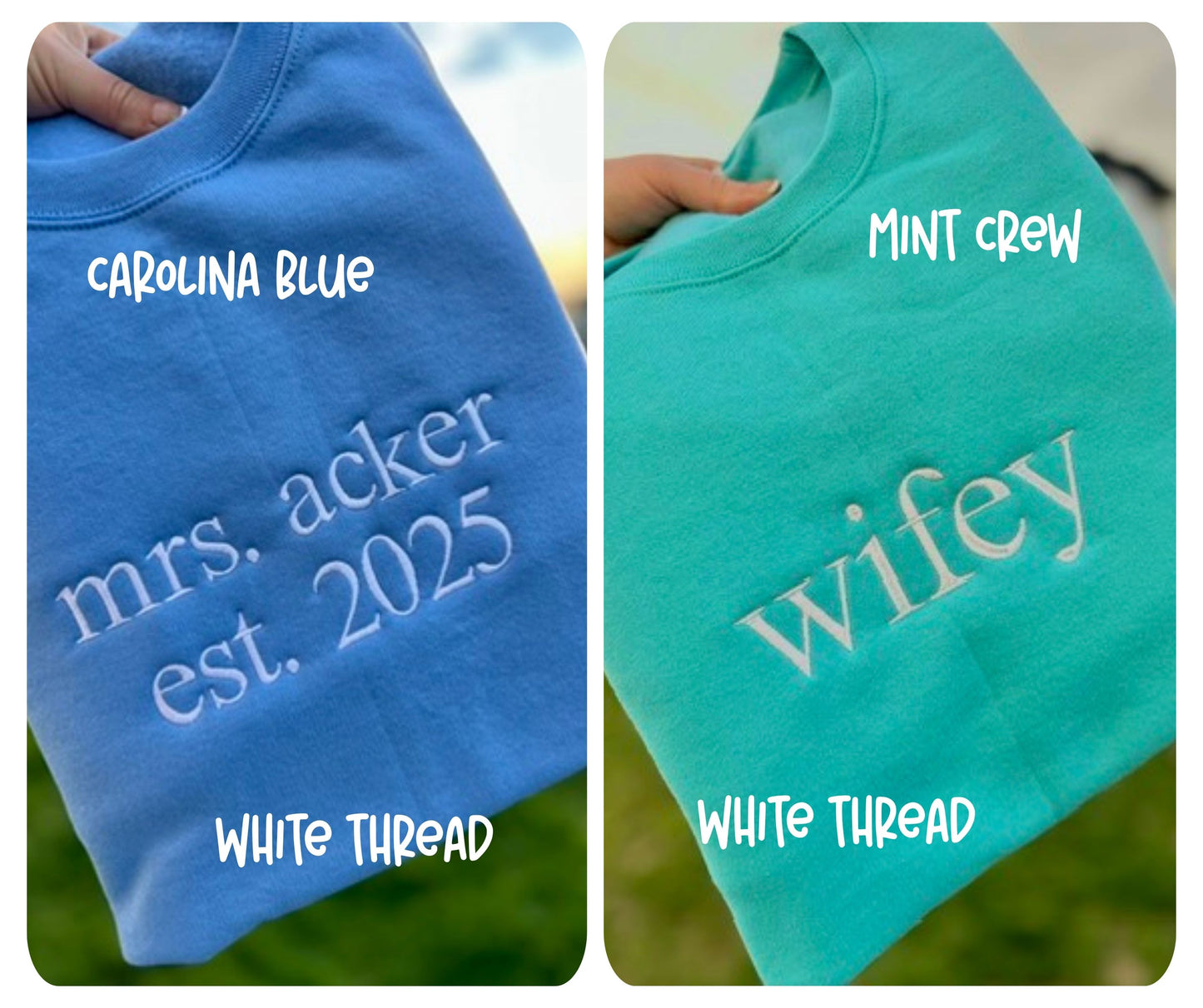 EMBROIDERED SIMPLE WORDS CREW