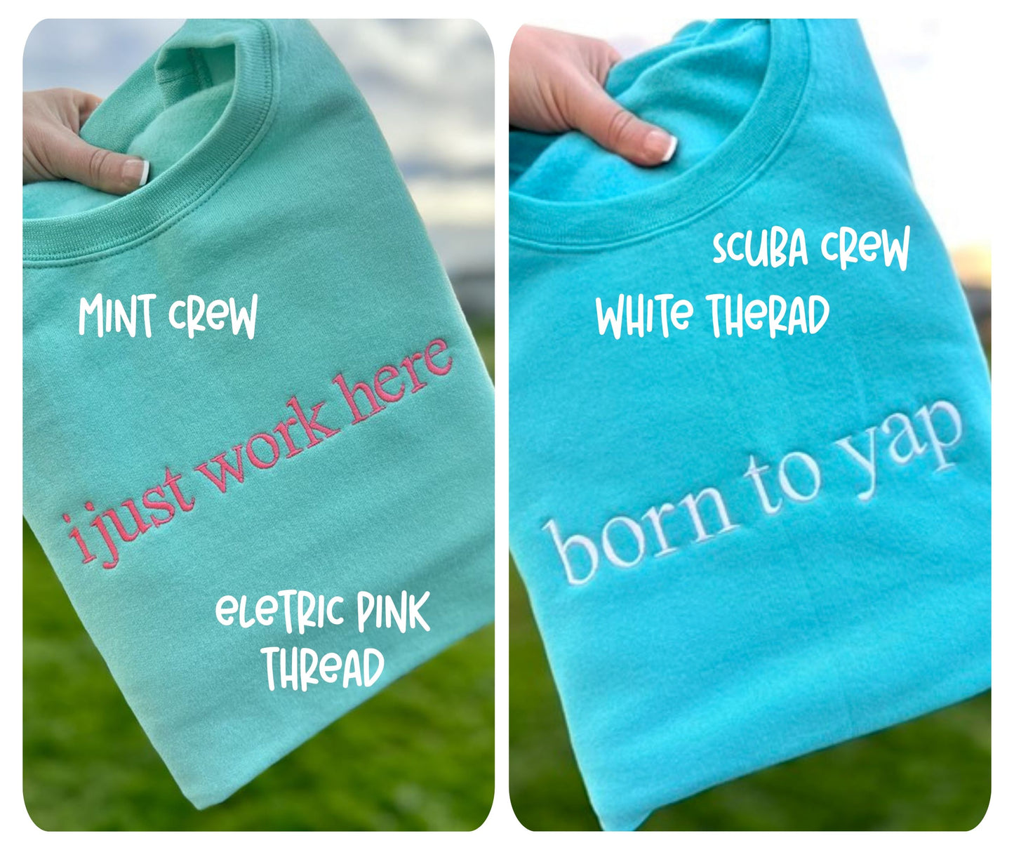 EMBROIDERED SIMPLE WORDS CREW