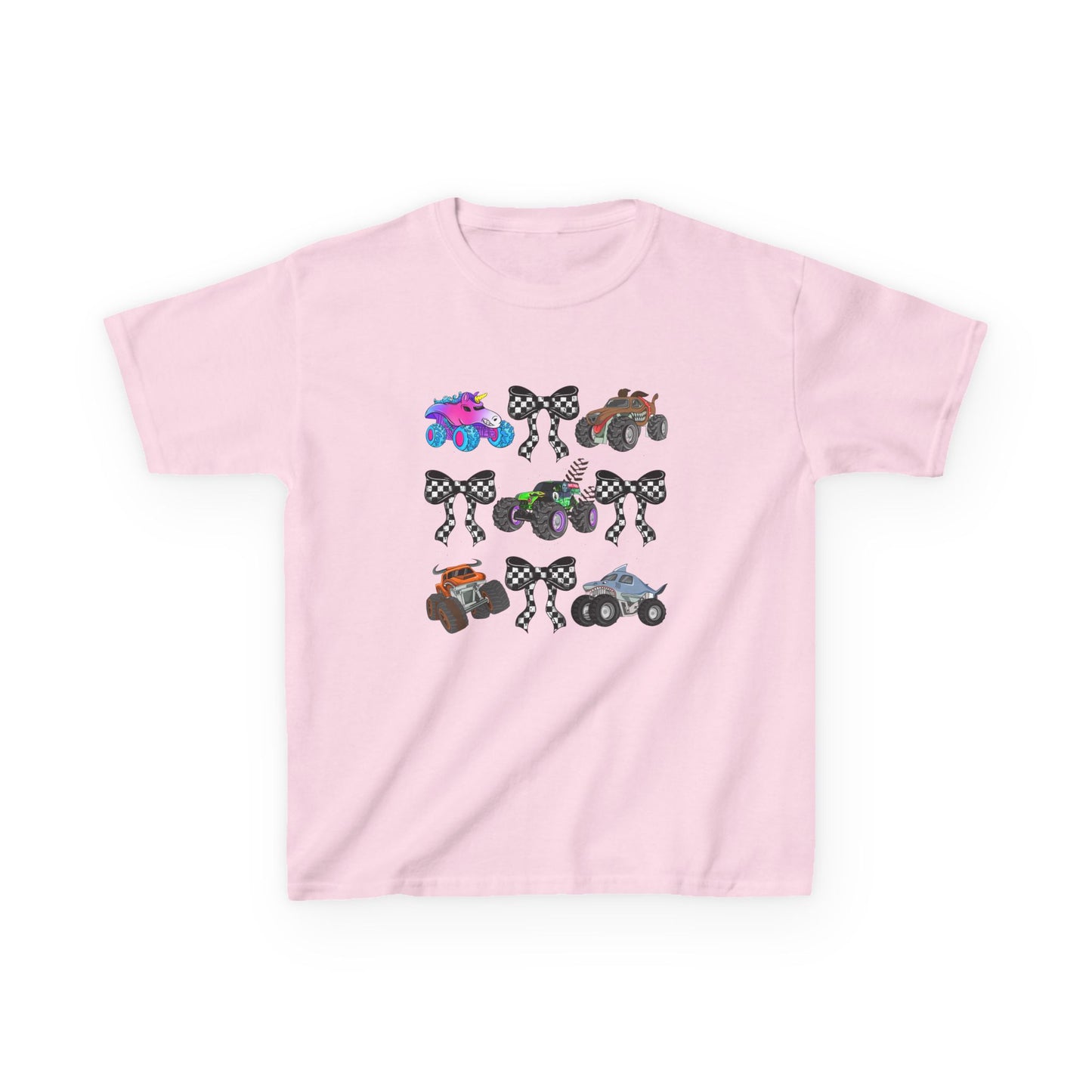 Monster Truck Ribbons Pink Trucks