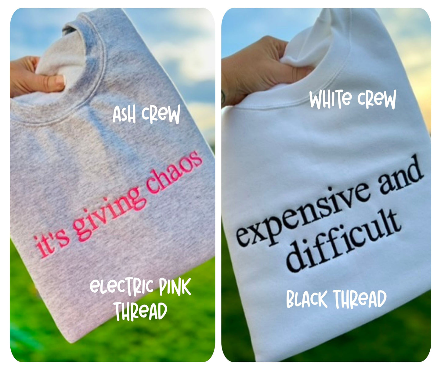 EMBROIDERED SIMPLE WORDS CREW