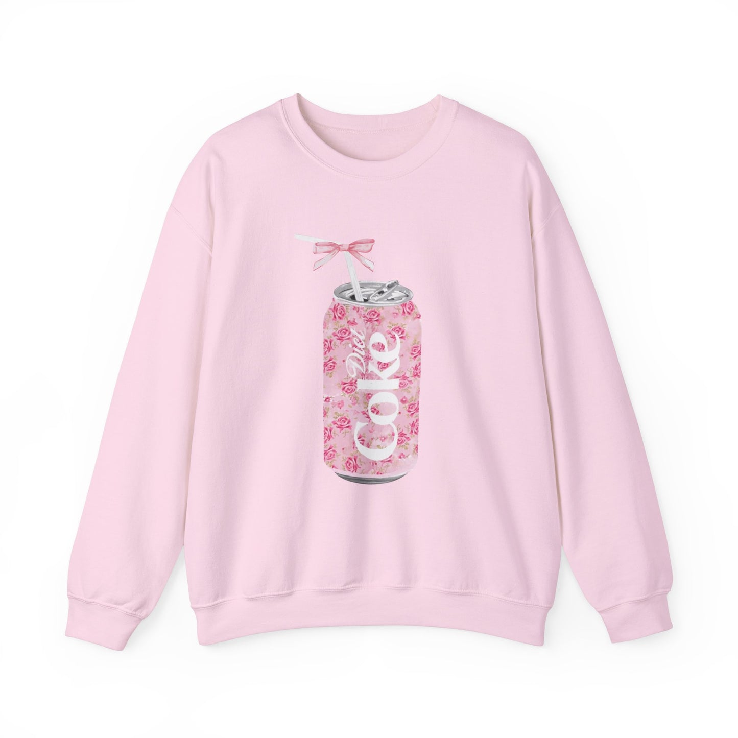 Diet Coke Pink Roses with Bow Crewneck