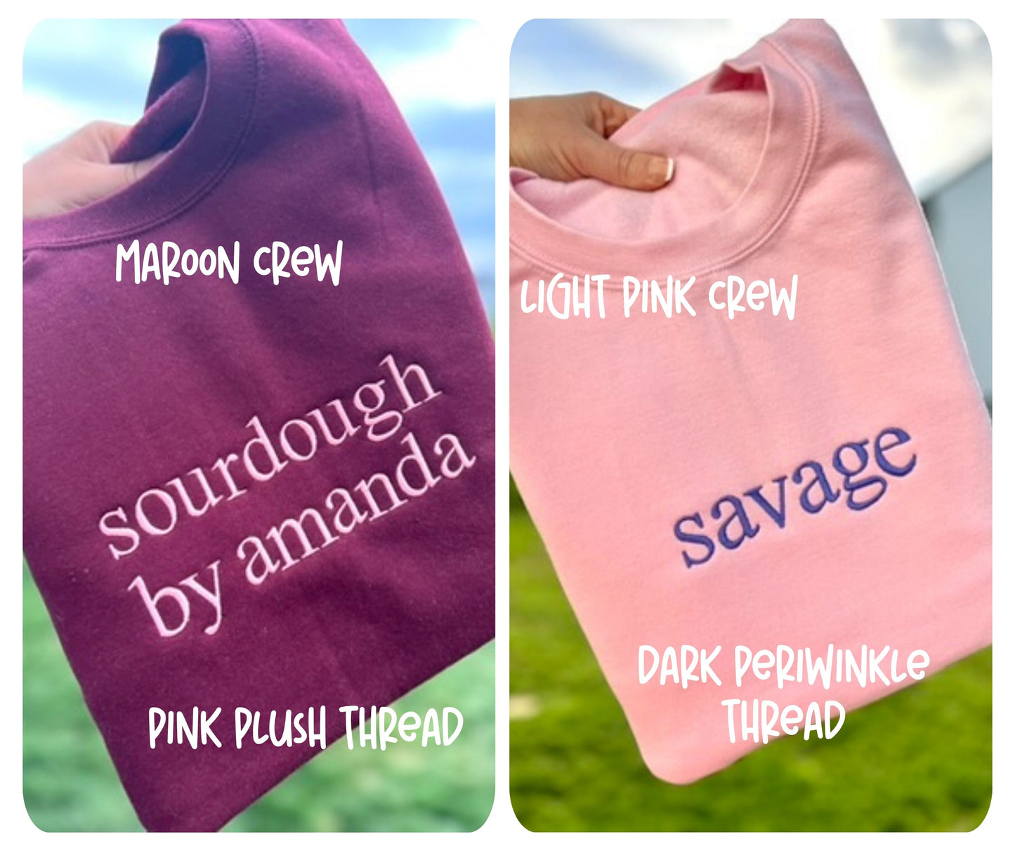 EMBROIDERED SIMPLE WORDS CREW