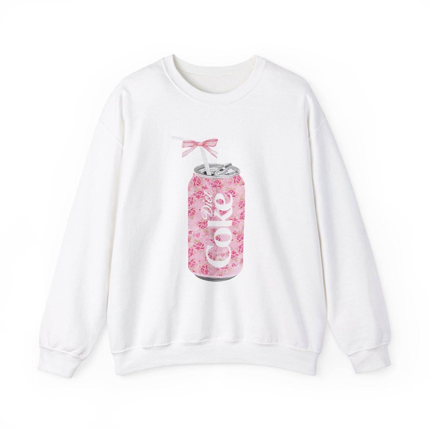 Diet Coke Pink Roses with Bow Crewneck