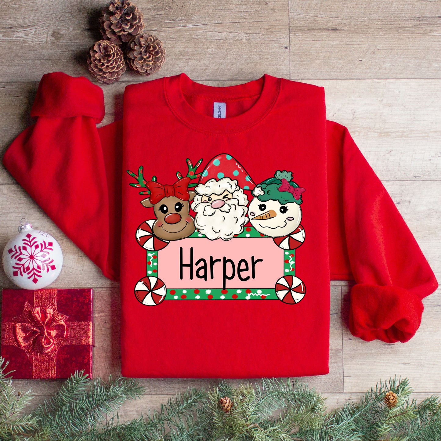 Christmas Personalized Kids Crew or tshirt