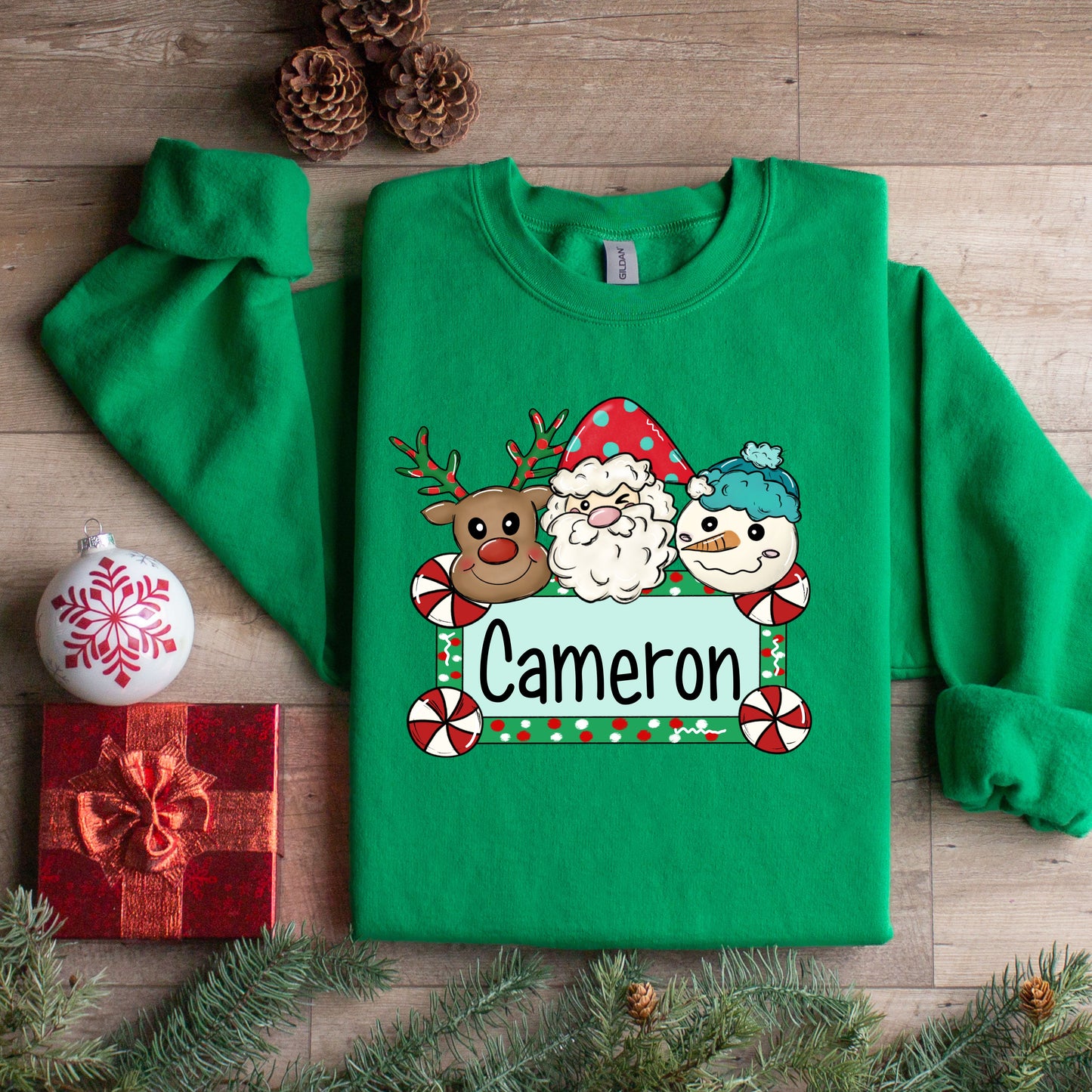 Christmas Personalized Kids Crew or tshirt