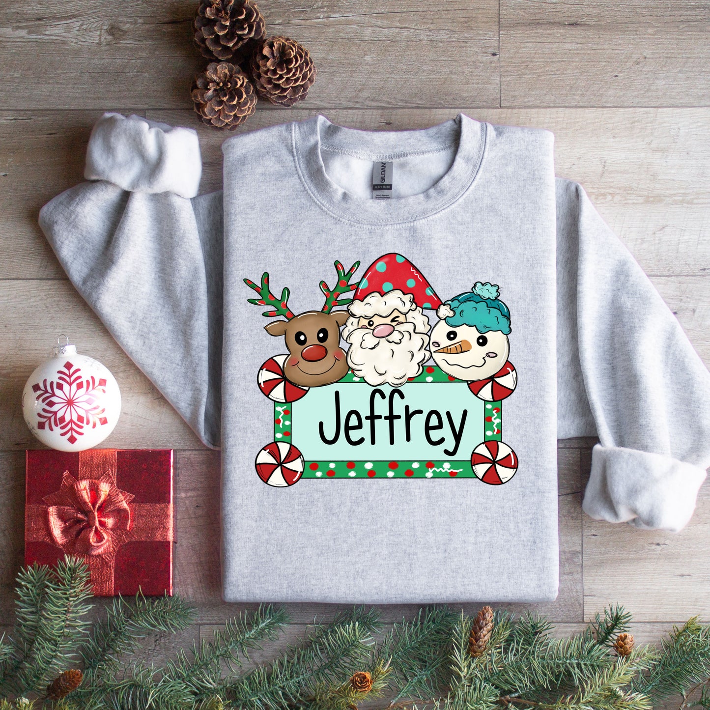 Christmas Personalized Kids Crew or tshirt