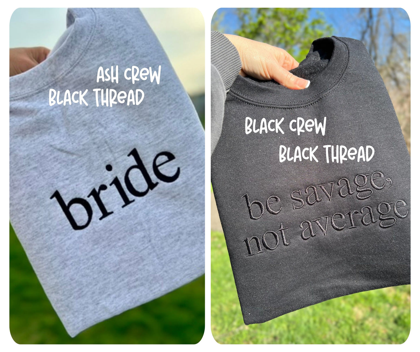 EMBROIDERED SIMPLE WORDS CREW