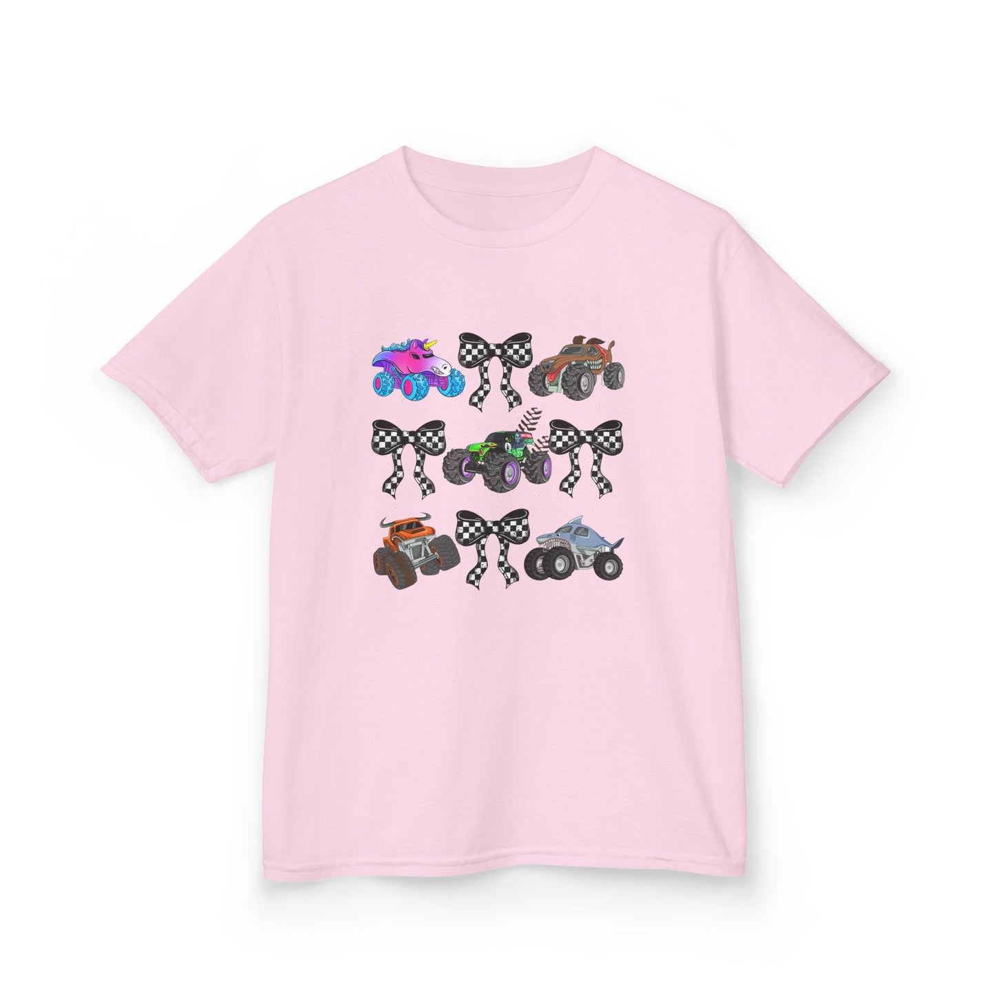 Monster Truck Ribbons Pink Trucks