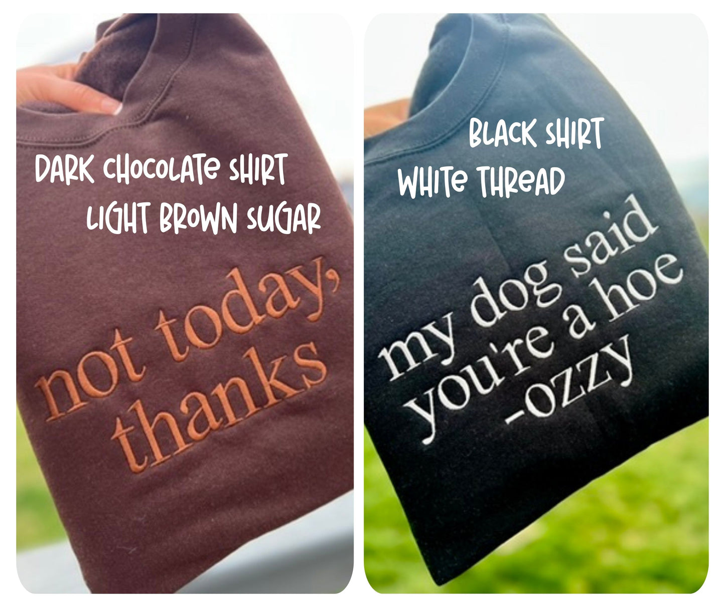 EMBROIDERED SIMPLE WORDS CREW