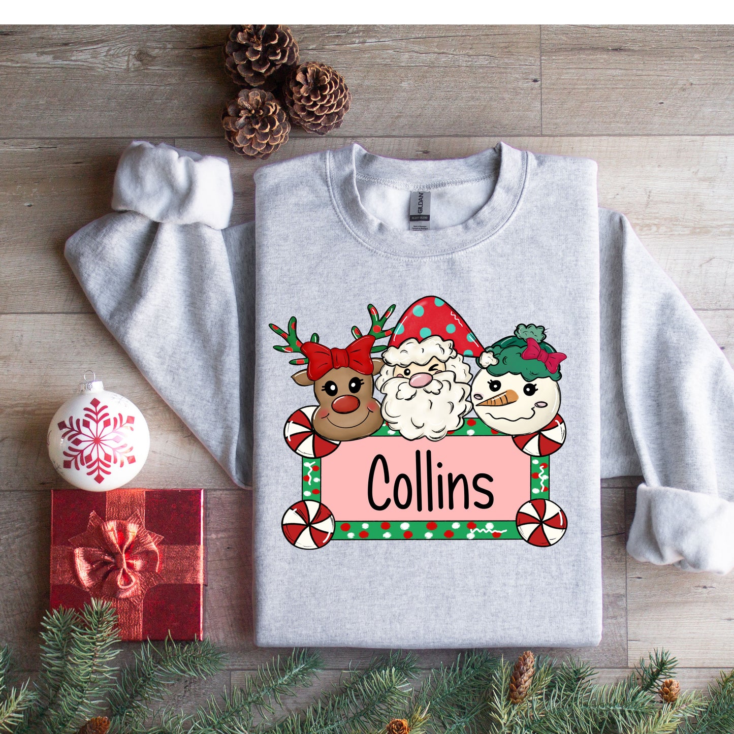 Christmas Personalized Kids Crew or tshirt