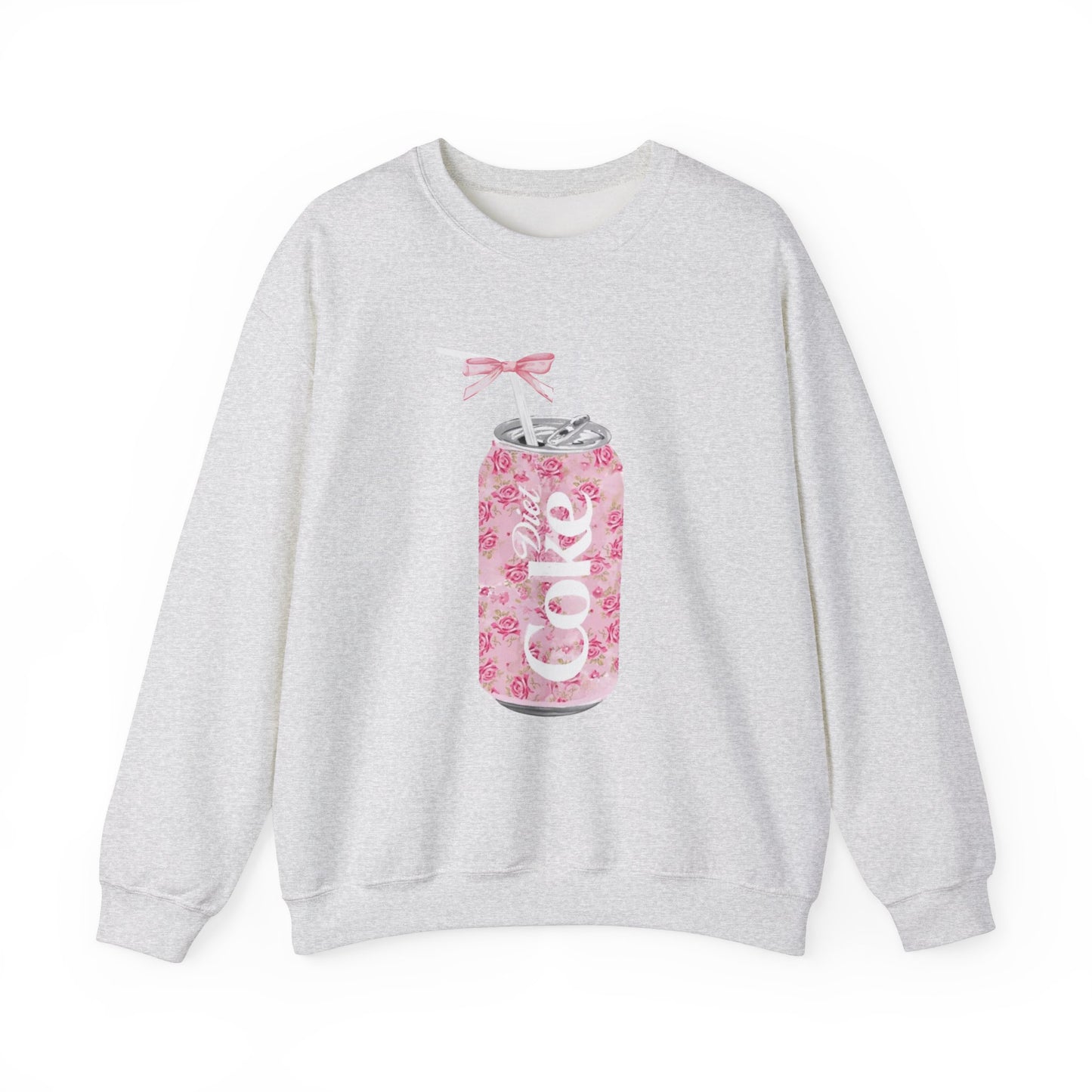 Diet Coke Pink Roses with Bow Crewneck