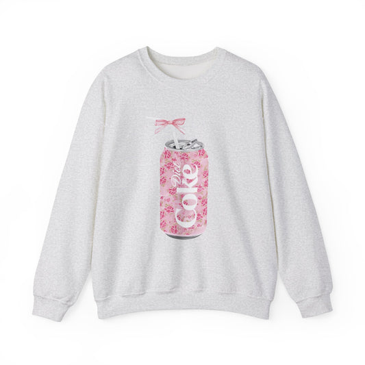 Diet Coke Pink Roses with Bow Crewneck