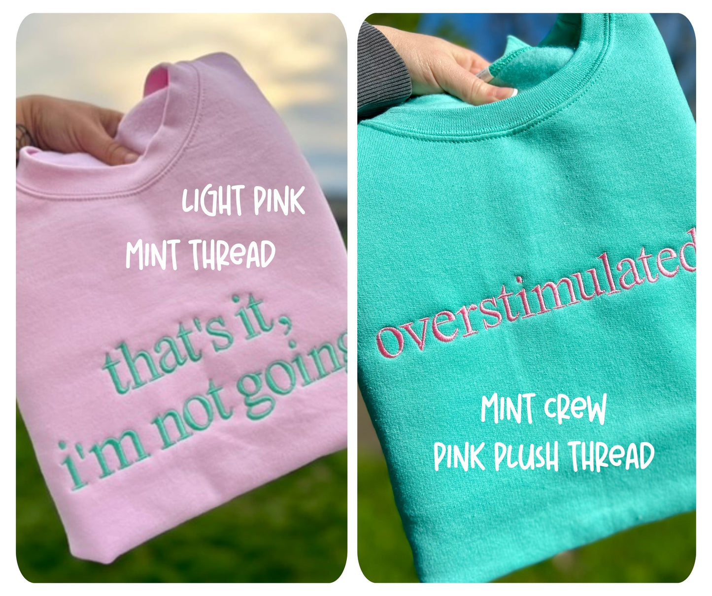 EMBROIDERED SIMPLE WORDS CREW
