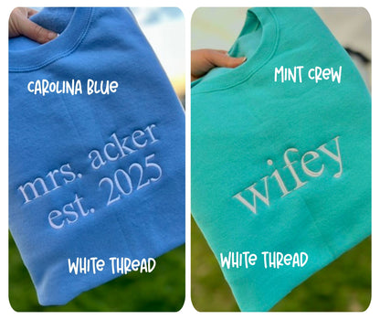 EMBROIDERED SIMPLE WORDS CREW