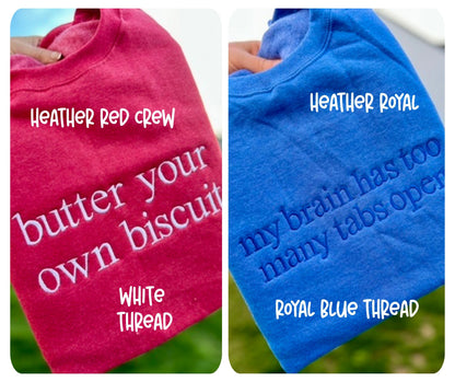 EMBROIDERED SIMPLE WORDS CREW