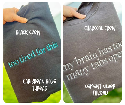 EMBROIDERED SIMPLE WORDS CREW