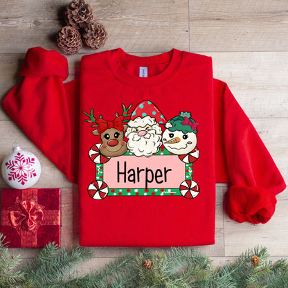 Christmas Personalized Kids Crew or tshirt