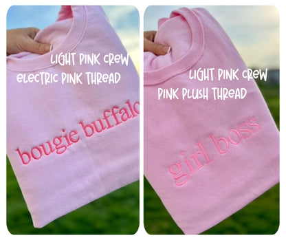 EMBROIDERED SIMPLE WORDS CREW