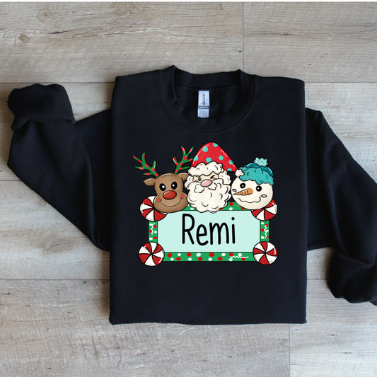 Christmas Personalized Kids Crew or tshirt