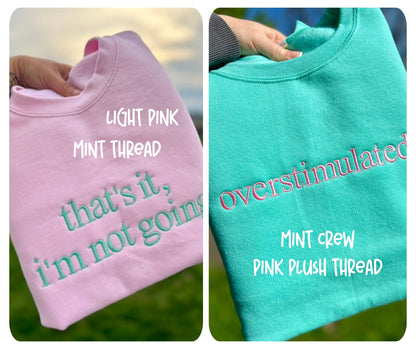 EMBROIDERED SIMPLE WORDS CREW