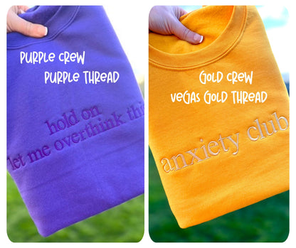 EMBROIDERED SIMPLE WORDS CREW