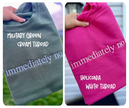 EMBROIDERED SIMPLE WORDS CREW