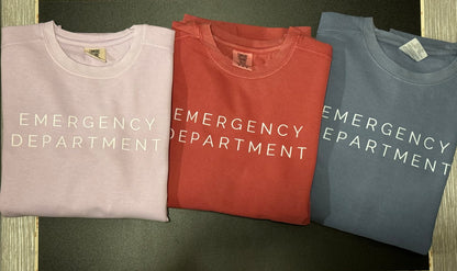 Emergency Department Simple Print Comfort Colors Crew