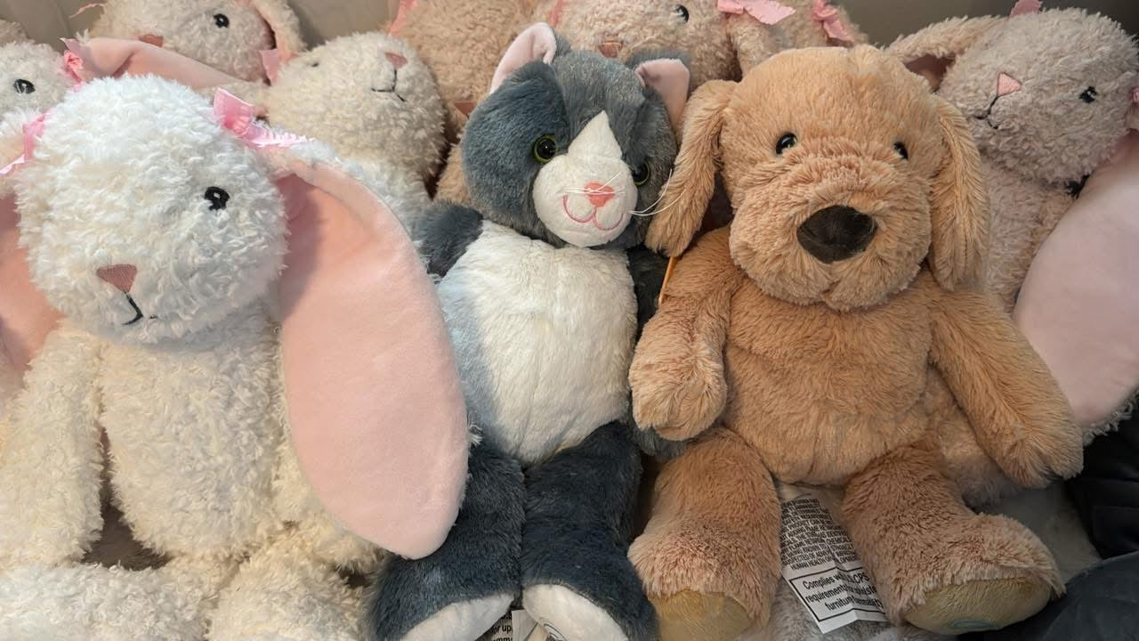 STUFFED ANIMALS BUNNY CAT DOG